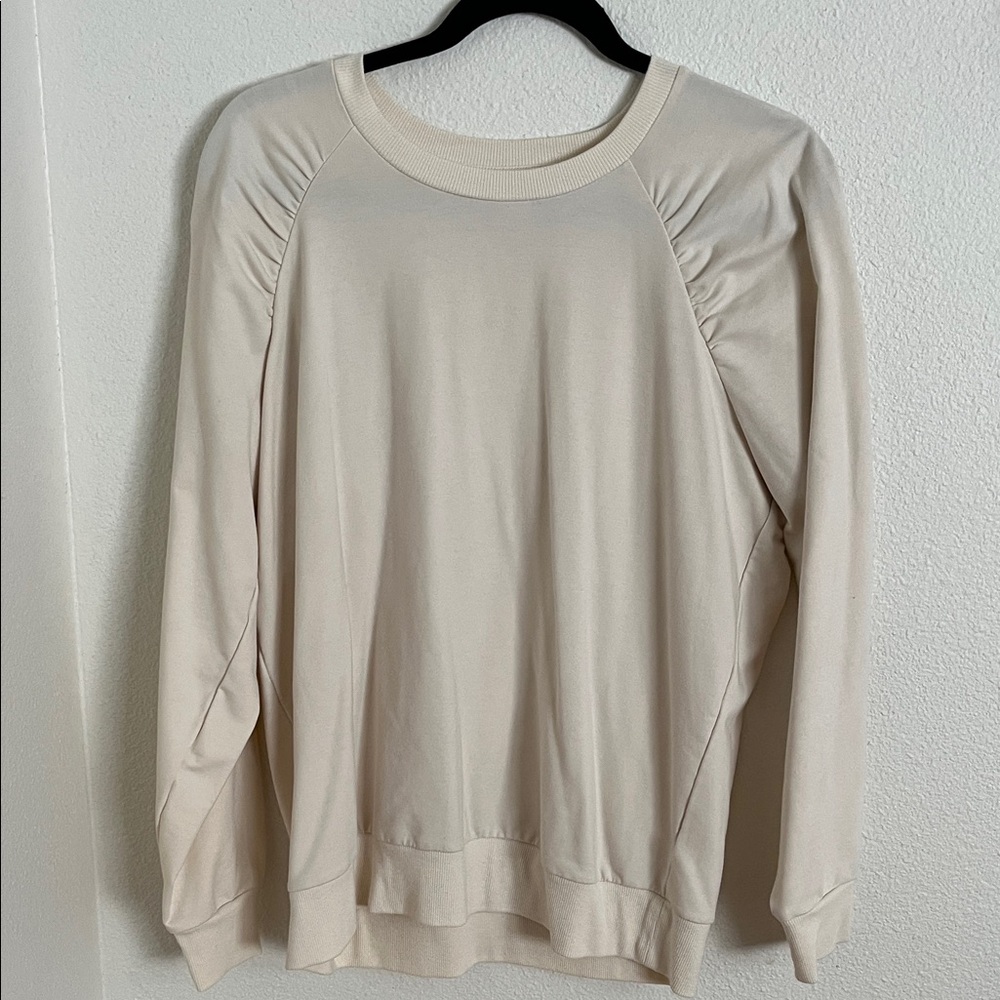 Michael Kors Cream Raglan Long-Sleeve Pullover